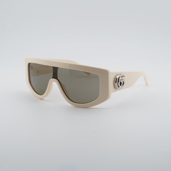 Gucci GG1950S 004 Sunglasses Ivory Shield Frame, Brown Lenses main image 10
